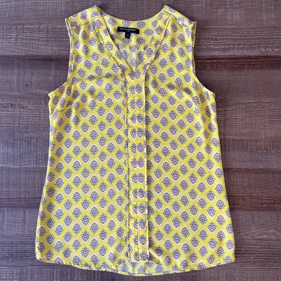 Banana Republic Tops - Banana Republic Yellow and Purple Sleeveless Blouse